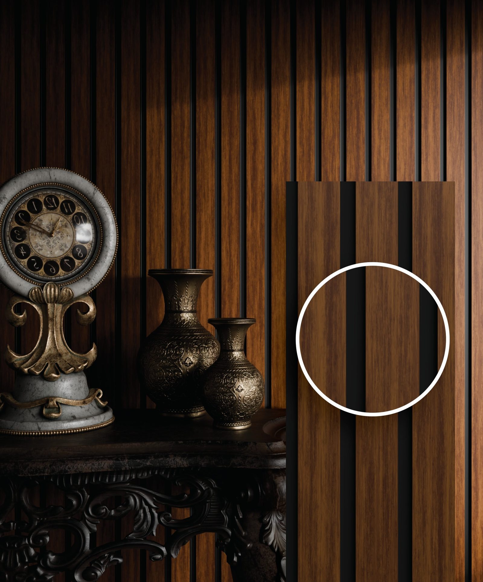 Louvers & Fluted Profiles used in a completed Kolkata interior project by PROVO — example 5